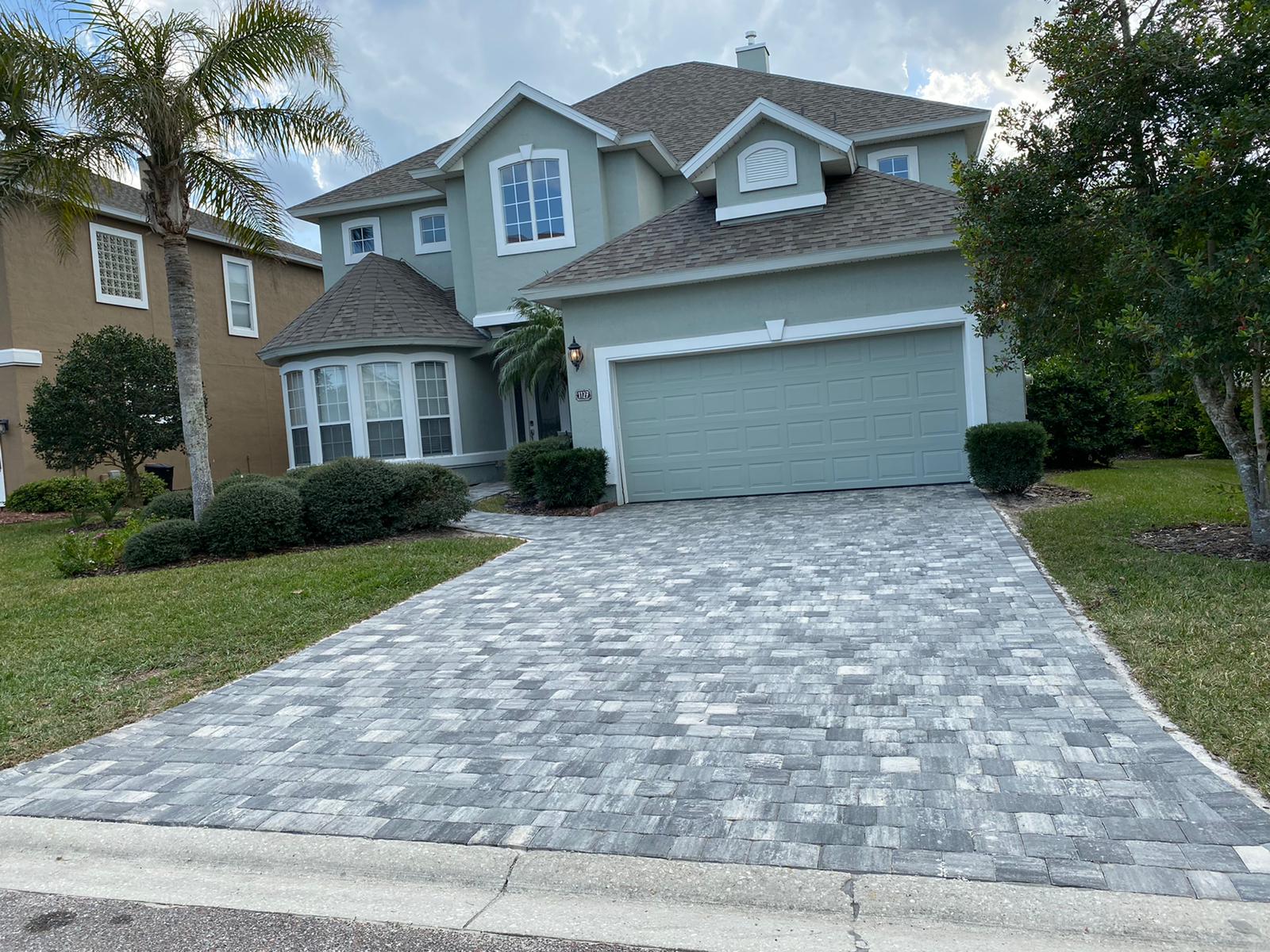 Pavers driveways have color completely throughout each unit