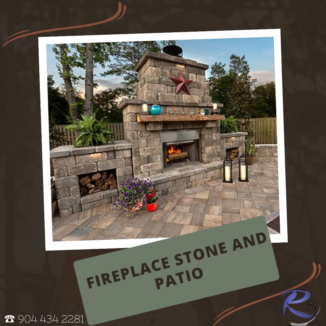 fireplace stone and patio pavers