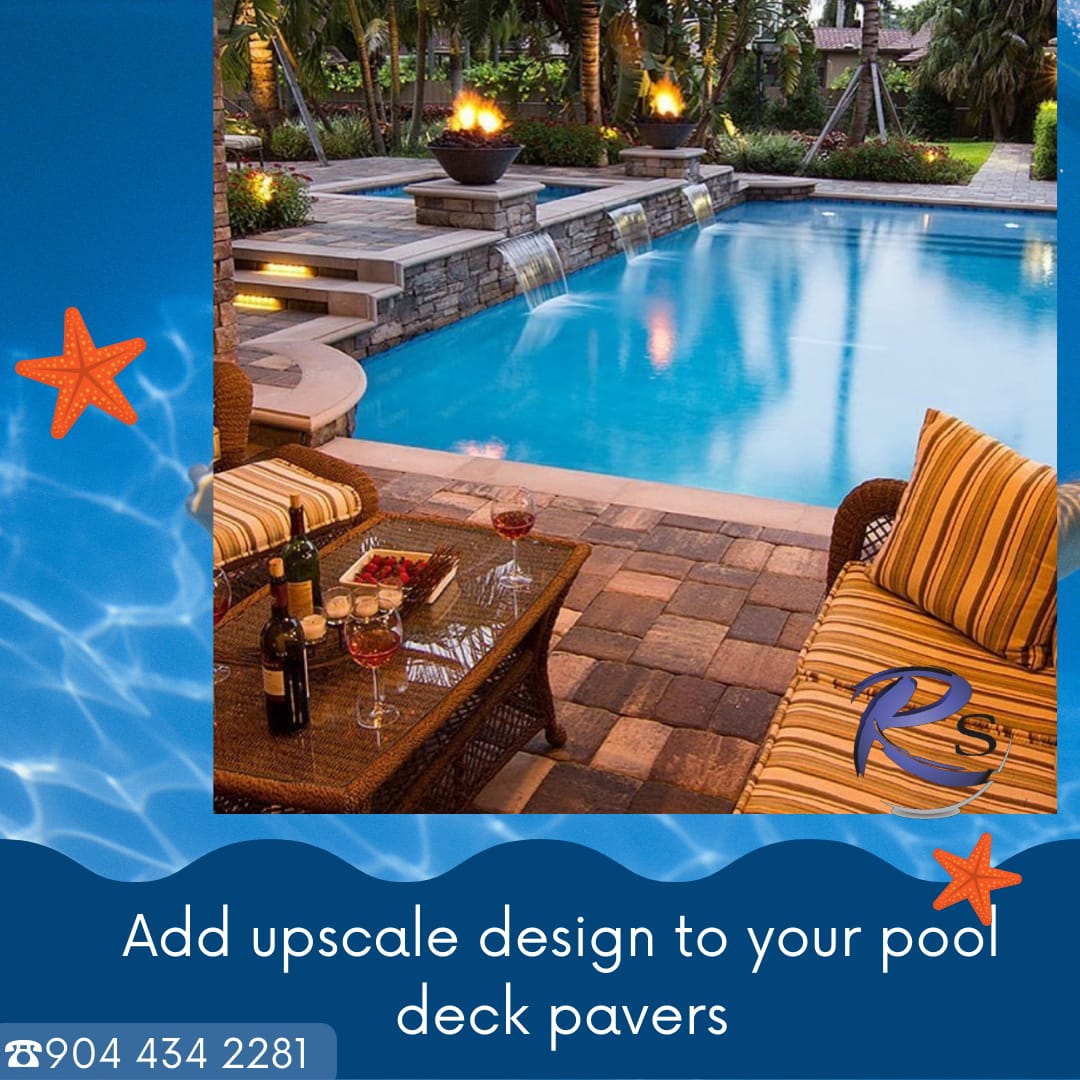 Add upscale design to your pool deck Pavers