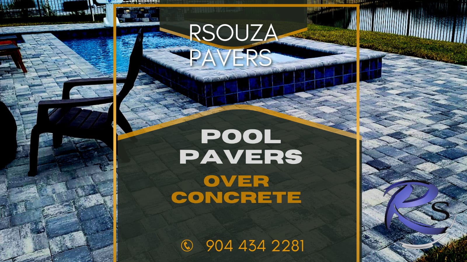 Pool pavers over concrete