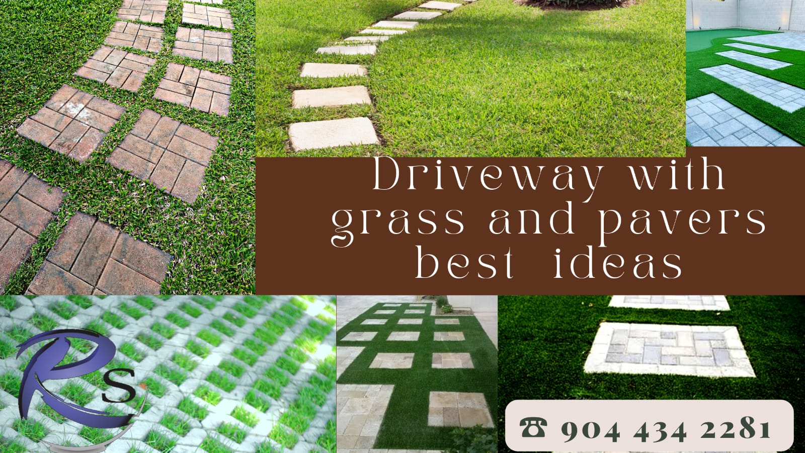 Driveway with grass and pavers best idea